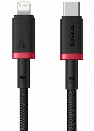 Дата кабель baseus dura series fast charging type-c to lightning 20w (1m) (cb000123) red / black