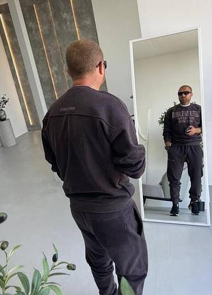 Чоловічий теплий костюм із турецької бавовни на начосі, спортивний костюм сливовий, xl