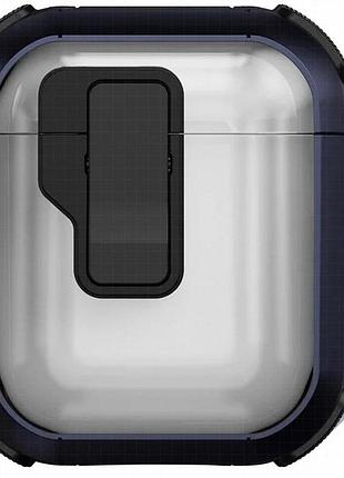 Футляр противоударный locking button для наушников airpods 1/2 blue