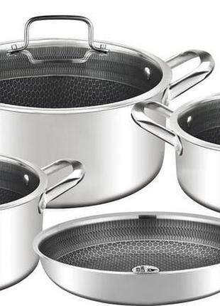 Набор посуды 7 пр. master koch mk 4500 2.5/3.5/3 л. premium