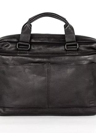 Шкіряний портфель діловий чорний арт.407371 -00 black spikes&sparrow голландія