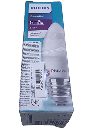 Б/у philips ess ledcandle 6.5-75w e27 840 b35ndfr rca