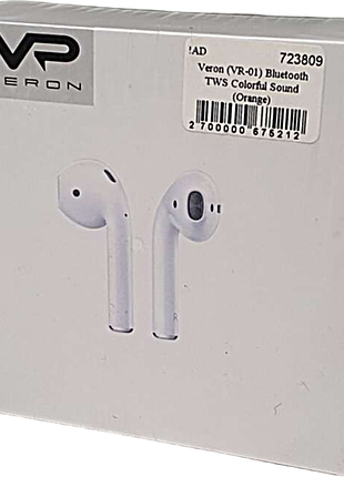 Наушники bluetooth-гарнитура veron (vr-01) tws bluetooth earphone — colorful sound orange