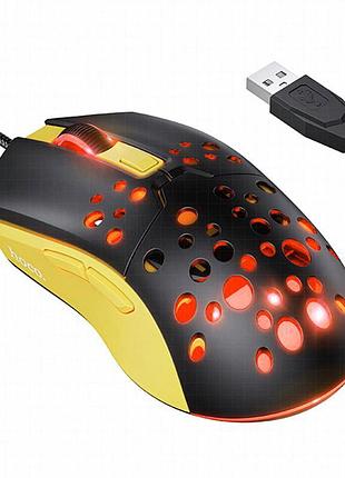 Мышь проводная hoco gm51 sky luminous black / yellow