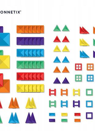 Великий творчий набір магнітних конструкторських блоків rainbow creative pack 102 connetix