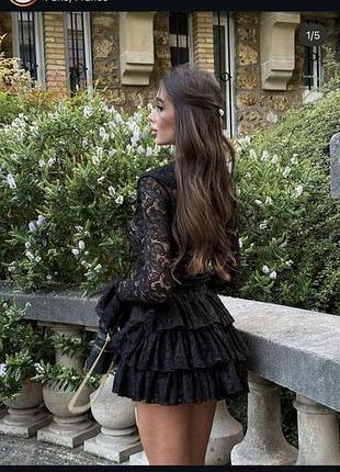 Костюм зі спідницею жіночий ivina boutique чорний мереживний