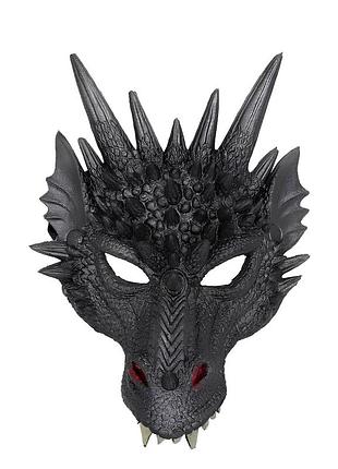 Чорна маска дракона resteq з поліуретанової піни, універсальна маска dragon для дорослих і дітей
