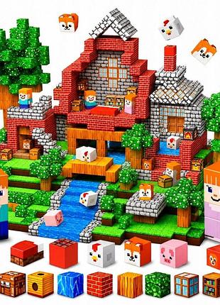 Конструктор klocki magnetyczne 3d pixele кубічні 150 ел фігурки коробка