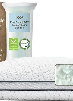 Coop home goods подушка eden ultra tech чохол з клином регульоване наповнення охолоджуючі та гіпоалергенні гель і піна з пам'яттю
