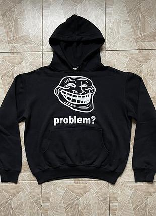 Худи rare vintage trollface problem meme hoodie black graphic pullover funny hooded l