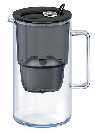 Фільтруючий скляний кувшин aquaphor glass чорний + фільтр maxfor mg