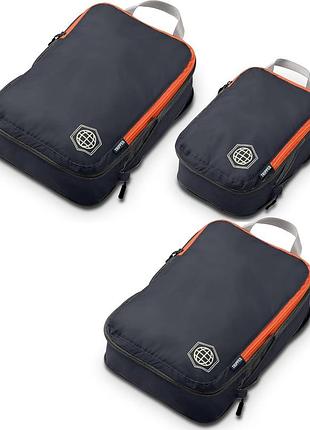 Tripped travel gear комплект компресійних кубиків для пакування міцний органайзер для подорожей з подвійною блискавкою