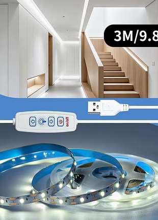 Led лента litshow 2835 6000k usb светодиодный линейный светильник на 3 клавиши 3 м