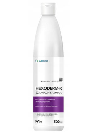 Шампунь eurowet hexoderm-k 500ml для собак і котів