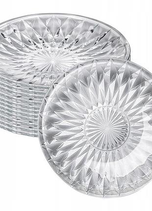 Тарілки скляні talerzyki do ciasta маленькі для торта комплект 12 шт
