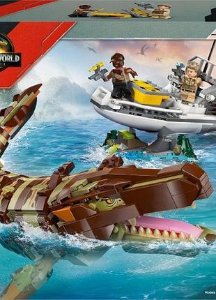 Конструктор lego jurassic world misja na łodzi i model mozazaura 76974