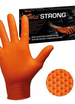 Набір з 3 штук рукавички velo strong grip робочі нитрилові міцні m 50 шт