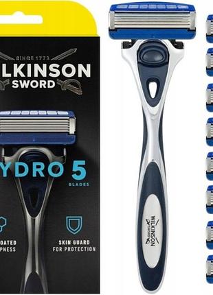 Станок для гоління wilkinson hydro 5 skin protection рукоятка 9 змінних касет