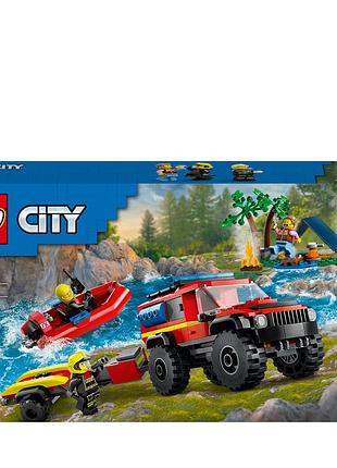 Lego city тереновий пожежний автомобіль з рятувальним човном 60412