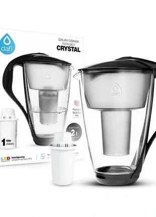 Скляний фільтрувальний кувшин dafi crystal led чорний