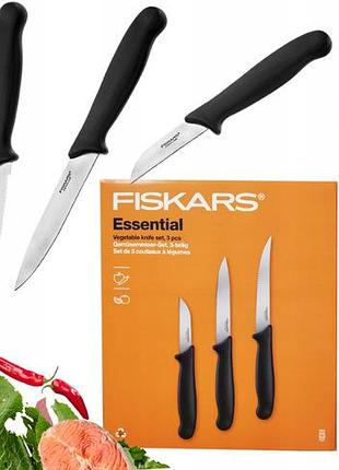 Набір ножів fiskars essential 5 штук включаючи кухонний ніж шеф-кухаря та ніж для очищення