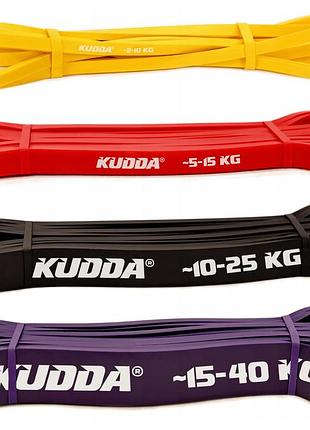 Набір з 4 гум для вправ power band сильні еспандери стрічка для опору фітнес kudda