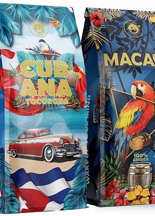Зернова кава арабіка blue orca coffee cubana + macaw 2кг (2000г 1кг x2) свіжосмажена 100% безкоштовно