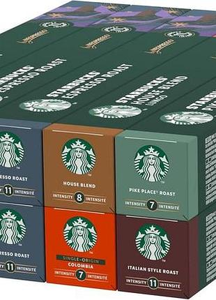 Starbucks espresso roast variety pack для nespresso кавові капсули 10 x 10 (100 капсул) ексклюзив amazon