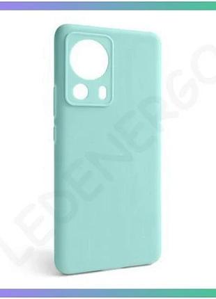 Чехол силіконовий для xiaomi redmi 13 lite бірюзовий накладка з закритою камерою та низом для смартфон sku_stcom_2710000274506