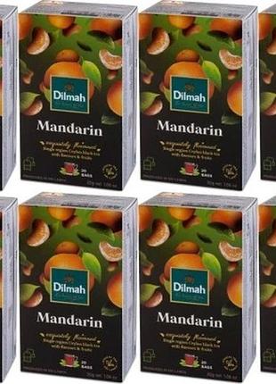 Набір 8 штук чорного чаю dilmah з ароматом мандарину 20 пакетиків mandarin x8