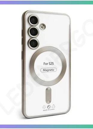 Чехол magsafe для samsung galaxy s24 s25 сірий матовий чохол-накладка з захистом камери для смартфонів sku_stcom_2710000318026