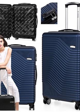 Середній подорожній чемодан на колесах з abs міцний код xl sapphire duo
