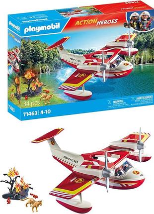 Playmobil action heroes 71463 літак пожежної охорони з функцією гасіння пожежі героїчні рятувальні місії іграшка для дітей від 4