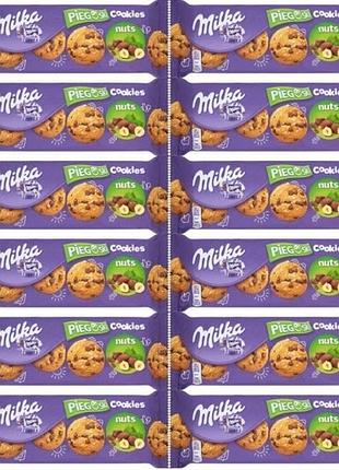 Набір 12 штук шоколадних печива milka pieguski choco nut із лісовими горіхами 120g x12