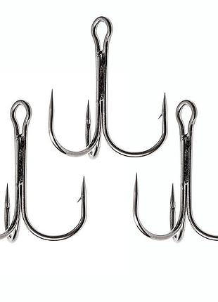 Трійник fladen maxximus black nickel treble hooks #2/0 3pcs (14-37200)