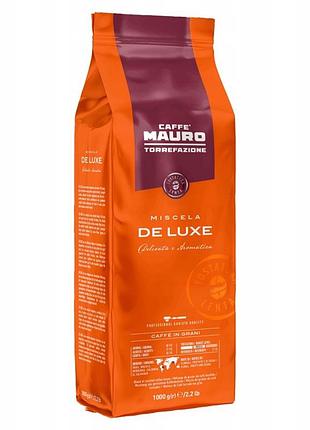 Кава mauro de luxe 1kg зернова італія оригінал для кавоварок