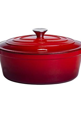 Гусятниця чавунна з емальованим покриттям 4 л, червоний yiwu hp-flg-18 red