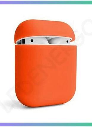 Чехол для airpods slim оранжевый силиконовый для защиты наушников apple sku_2710000176305 sku_stcom_2710000176305
