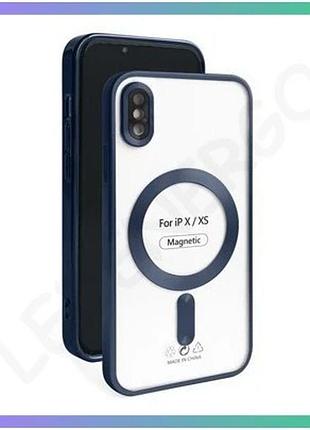 Чехол magsafe для apple iphone x xs матовий темно-синій накладка для захисту смартфона sku_27100003083 sku_stcom_2710000308317