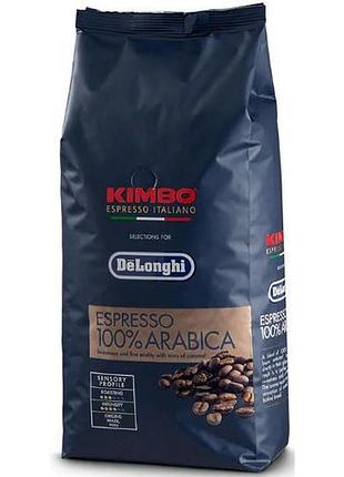 Кава в зернах delonghi kimbo espresso 100% arabica 1000 г