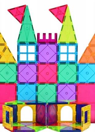Магнітний конструктор-навчальний набір великі 3d панелі 56 елементів-пазл