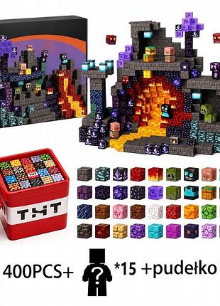 Конструктор klocki magnetyczne 300pcs + 100pcs набір замок 3d + контейнер premium