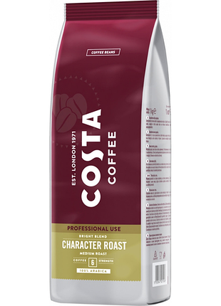 Зернова кава costa coffee 100% арабіка середнього обсмажування 1000 г