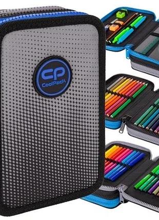 Розкладний тришаровий пенал coolpack шкільний jumper 3 з наповненням