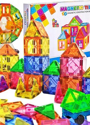 Набір великих магнітних конструкторських блоків 3d панелі magnetic tiles 70 елементів