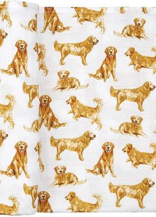 Mud pie golden retriever мусліновий плед бавовна 119 x 119 см
