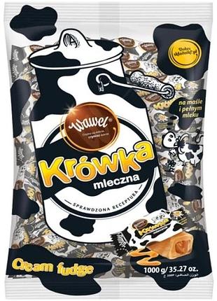 Коробка з карамельними цукерками цукерки wawel krowka mleczna молочна корівка 1 кг