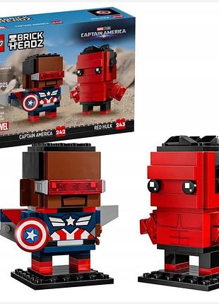 Lego brickheadz 40668 фігурки капітана америки та червоного халка
