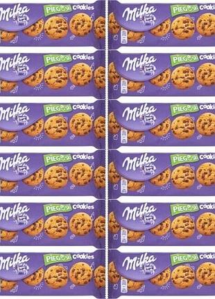Набір 12 штук шоколадні печива milka pieguski choco cookies молочний шоколад 135g x12