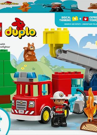 Конструктор lego duplo 10473 пожежна машина з шлангом і пожежником